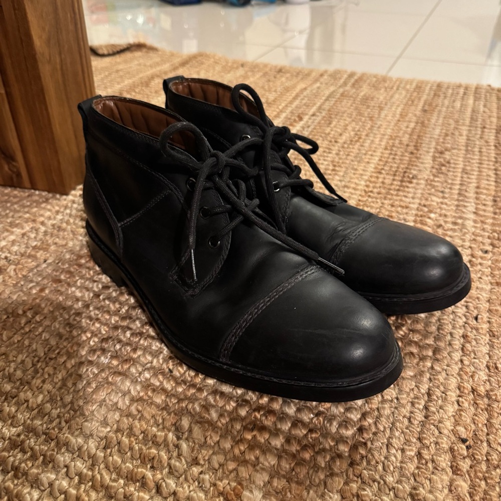 Clarks Black Leather Ankle Boots